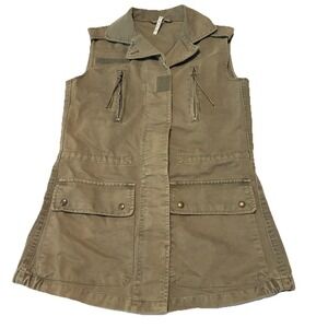 Willow & Clay Anthropologie‎ Size XS Women's Army Green Military Vest Jacket